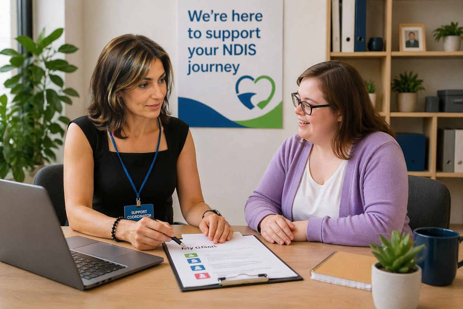 Support coordinator with NDIS participant